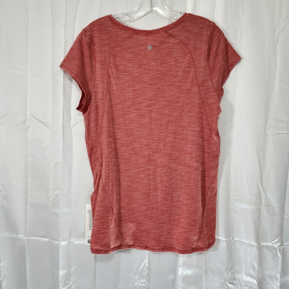 Lululemon Athletica Size 10 Pink/red Relaxed Cap Sleeve Tee - Picture 2 of 8